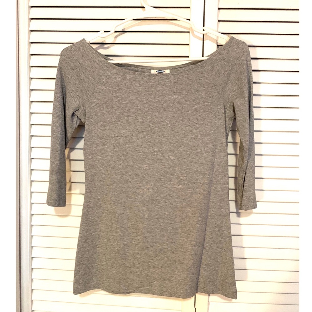 Old Navy Gray Quarter-Sleeve